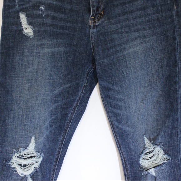 KANCAN Estilio Distressed Denim Blue Jeans Blue Knee Holes High Waist Size 30 - Picture 11 of 14